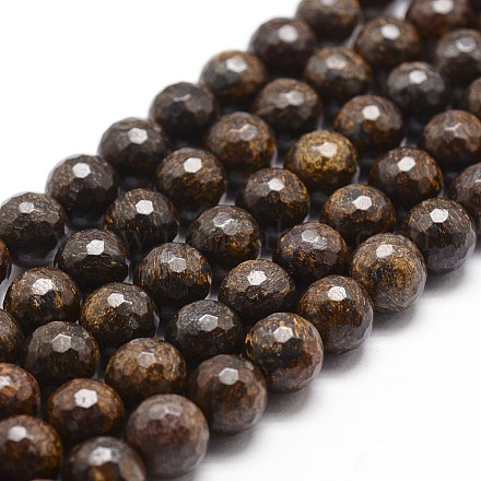 Natural Bronzite Beads Strands G-D840-18-12mm-1