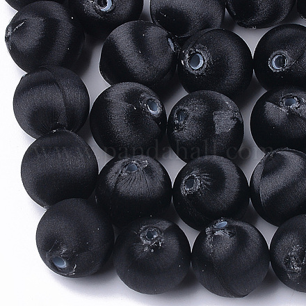 Polyester Thread Fabric Covered Beads WOVE-T007-14mm-11-1
