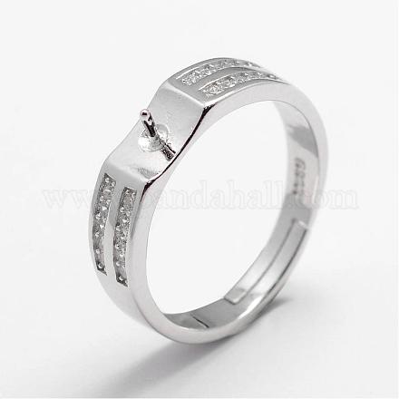 925 componenti dell'anello di barretta d'argento sterlina STER-F026-63P-1
