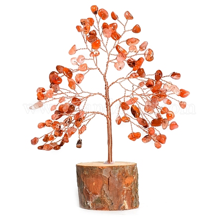 Natural Carnelian Chips Tree of Life Decorations PW-WG59627-04-1