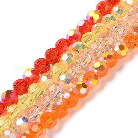 Chapelets de perles en verre électroplaqué GLAA-Q099-E01-M02-1