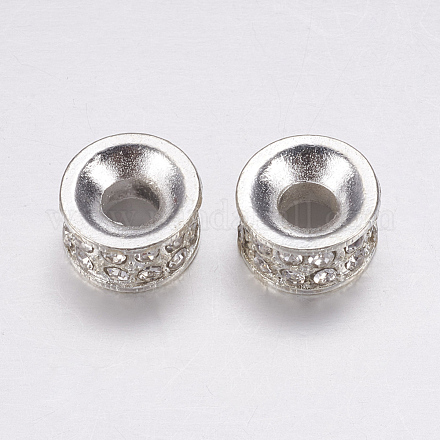 Metal Alloy Rhinestones Spacer Beads X-ALRI-B025-2-1