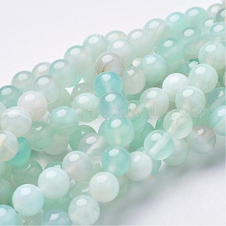 Chapelets de perles rondes en agate à rayures naturelles/en agate à bandes G-G582-8mm-28-1