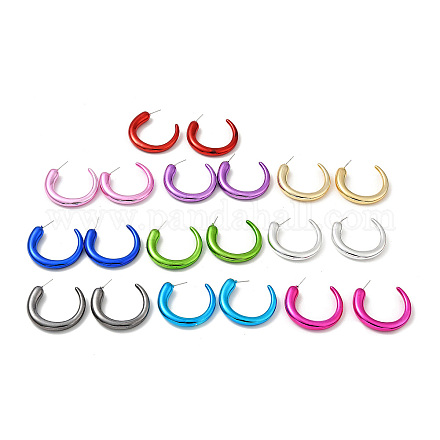 Boucles d'oreilles en acrylique en forme de corne EJEW-P251-01-1