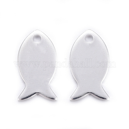 Stainless Steel Fish Charms STAS-M037-08S-1
