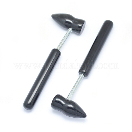 Натуральные черные агатовые ручные массажные палочки DJEW-F005-07-1