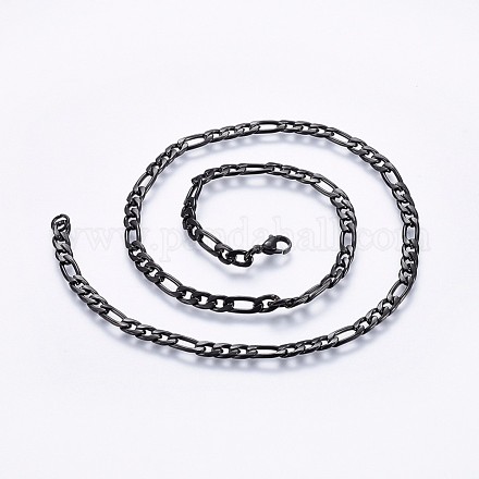 304 Stainless Steel Figaro Chain Necklaces NJEW-O102-13B-1
