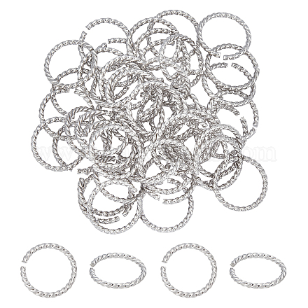 UNICRAFTALE 50pcs 12mm Twist Round Jumps Rings Open Connector Rings Stainless Steel Metal Jump Ring Jewelry Connectors for DIY Jewelry Making Stainless Steel Color STAS-UN0013-21P-1