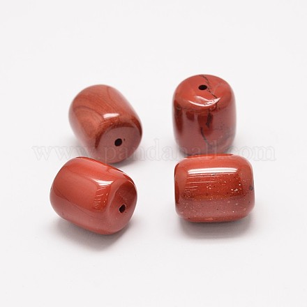 Natural Red Jasper Barrel Beads G-P076-18-20mm-1