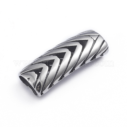 Hollow Retro 304 Stainless Steel Slide Charms/Slider Beads X-STAS-L243-021AS-1