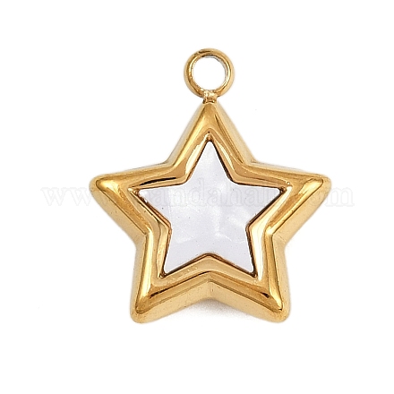 Подвески из синтетических ракушек из нержавеющей стали 304 STAS-P402-03B-G-1