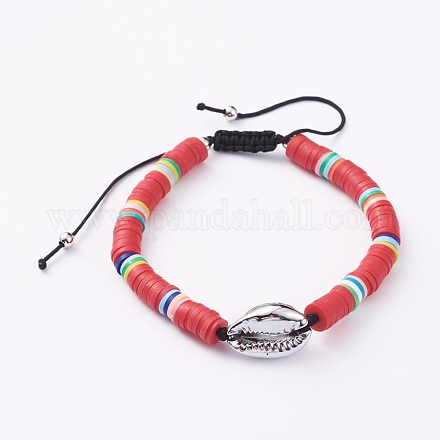 Handmade Polymer Clay Braided Beads Bracelets BJEW-JB05054-05-1