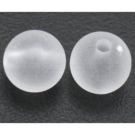 8 mm satinato tondo trasparente perline acriliche trasparenti X-PL582-1