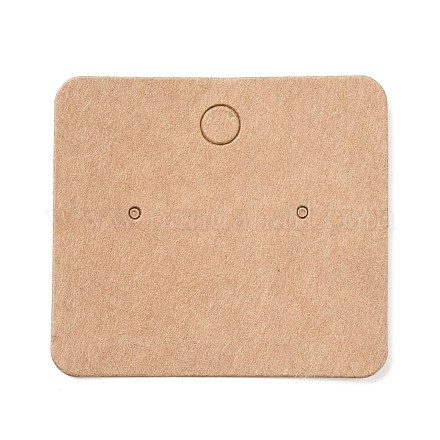 空白のクラフト紙のイヤリング ディスプレイ カード  長方形  バリーウッド  4.5x5x0.05cm  穴：1.5mm CDIS-G005-05-1