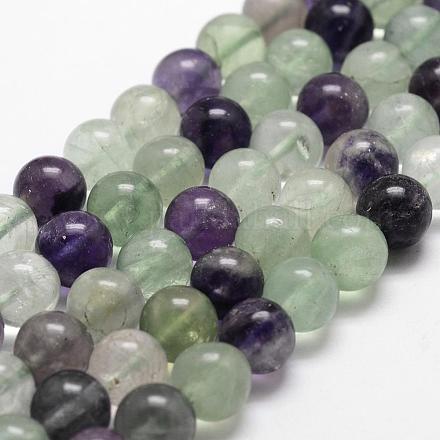 Chapelets de perles en fluorite naturelle G-D840-56-8mm-AB-1