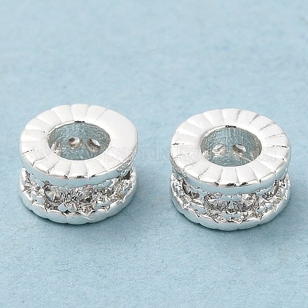 Perles de placage en laiton avec zircone cubique de micro pave KK-A186-03B-S-1