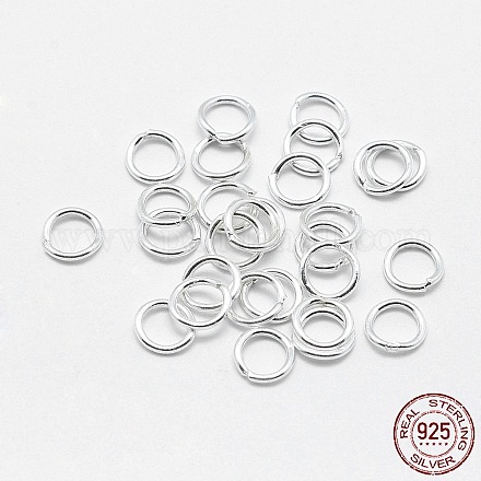 925 anillos redondos de plata esterlina STER-F032-08S-0.7x5-1