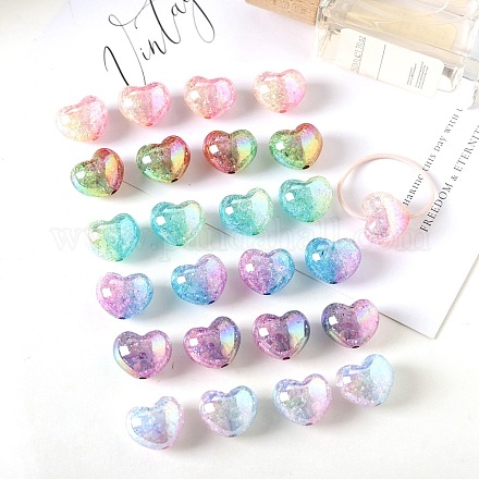Perles en acrylique transparentes craquelées TACR-F008-04-1