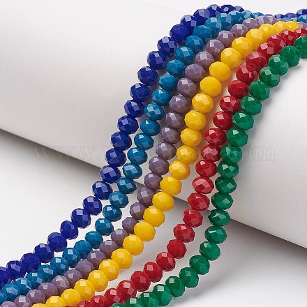 Chapelets de perles en verre opaque de couleur unie EGLA-A034-P6mm-D-1