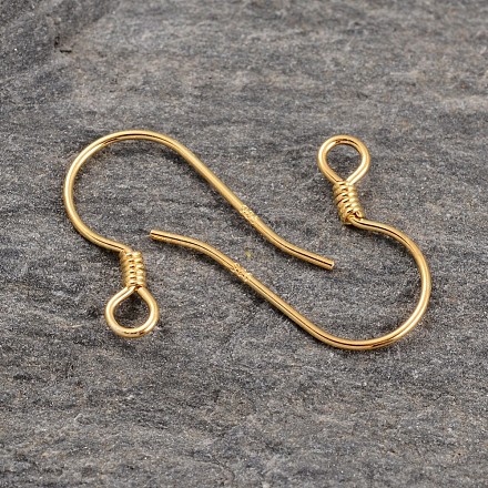 Real 18K Gold Plated Sterling Silver Earring Hooks STER-K015-H127-G-1