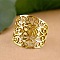Brass Finger Rings for Women, Flower Pattern, Golden, US Size 9(18.9mm)