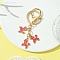 Alloy Enamel Keychain, with Iron Findings, Dog, FireBrick, 8.8cm