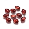 CCB Plastic Beads, with Enamel, Oval, Red, 16x12.5x7mm, Hole: 1.5mm