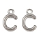 304 Stainless Steel Charms, Polished, Stainless Steel Color, Letter C, 9x5.5x2mm, Hole: 1.2mm