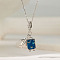 Airplane & Trunk 304 Stainless Steel Micro Pave Clear Cubic Zirconia Pendant Necklaces, Stainless Steel Color, 15.75 inch(40cm)