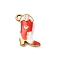 304 Stainless Steel Pendants, Boots, with Enamel, Golden, Red, 18x16x5.5mm, Hole: 2mm