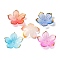 Transparent Acrylic Bead Caps, with Golden Edge, Flower, Mixed Color, 23.5x1.5mm, Hole: 1.5mm, about 962pcs/500g