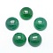 Natural Dyed & Heated Green Onyx Agate Cabochons, Half Round, 8x3.5~4mm