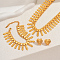 Luxury Iron Heart Bracelets & Earrings & Necklaces Sets for Women, Golden, Necklaces: 415mm; Earring: 18x19mm; Bracelet: 180mm