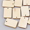 Wood Pendants, Rectangle, Wheat, 29~30x19~20x4mm, Hole: 2mm