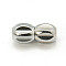 Brass Screw Clasps, Peanut, Platinum, 11x5mm, Hole: 0.5mm