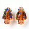 Handmade Lampwork Bumpy Beads, Christmas Tree Charms, Peru, 17.5~20x11~14.5mm, Hole: 1~1.6mm