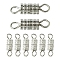 20Pcs Brass Screw Clasps, for Jewelry Making, Column, Platinum, 13~14x4mm, Hole: 1.8mm