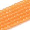 Imitation Jade Glass Beads Strands, Round, Faceted, Orange, 3x2.5~3mm, Hole: 0.7~0.8mm, about 133~137pcs/strand, 13.78~14.37''(35cm)
