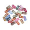 Picasso Transparent Glass Bugle Beads, Mixed Color, 9x4.5mm, Hole: 1mm, about 1500pcs/pound