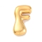 304 Stainless Steel Pendants, Letter Charm, Ion Plating(IP), Real 18K Gold Plated, Letter F, 24x13x6mm, Hole: 3.5x2.2mm
