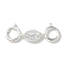 S925 Sterling Silver Double Spring Ring Clasps, 925 Sterling Silver Plated, 17.5x6x1mm