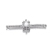 Brass Micro Clear Cubic Zirconia Links, Long-Lasting Plated, Bar with Star, Real Platinum Plated, 17.5x6x3mm, Hole: 0.8mm