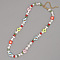 Christmas Theme Glass & Imitation Pearl & Brass Beaded Necklaces, Colorful, 16.54 inch(42cm)
