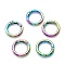 Zinc Alloy Ring Spring Gate Rings, O Rings, Rainbow Color, 24.5x4mm, Inner Diameter: 17mm