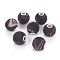 Resin Beads, with Silver Plasted Alloy Cores, Round, Black, 16x15mm, Hole: 3mm