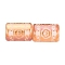 Electroplate Glass Beads, Column with Flower & Cloud Pattern, Light Salmon, 11.5~12x8~8.5mm, Hole: 1.2~1.4mm