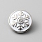 Christmas Theme Alloy Rhinestone Snap Jewelry Buttons, with Enamel, Flat Round with Snowflake, White, 19.5x7.5mm