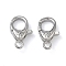 Cross Brass Lobster Claw Clasps, Long-Lasting Plated, Rack Plating, Lead Free & Cadmium Free, Platinum, 13.5x8x4mm, Hole: 1.6mm