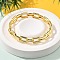 Brass Micro Pave Clear Cubic Zirconia Bangles, Rectangle, Long-Lasting Plated, Lead Free & Cadmium Free, Real 18K Gold Plated, 3/8 inch(0.98cm), Inner Diameter: 52x56.5mm.