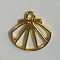 Alloy Open Back Bezel Pendants, For DIY UV Resin, Epoxy Resin, Shell, Golden, 20x20x2mm, Hole: 2mm